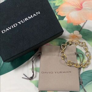 David Yurman Gold and Silver Chain Bracelet